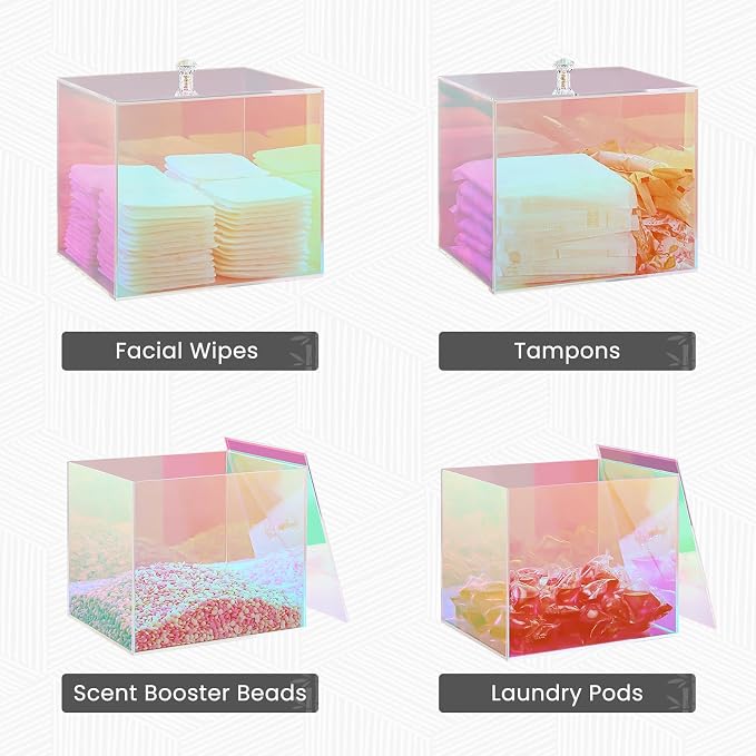 Puricon Acrylic Disposable Facial Towels Holder, Storage Bin Compatible - Image 5