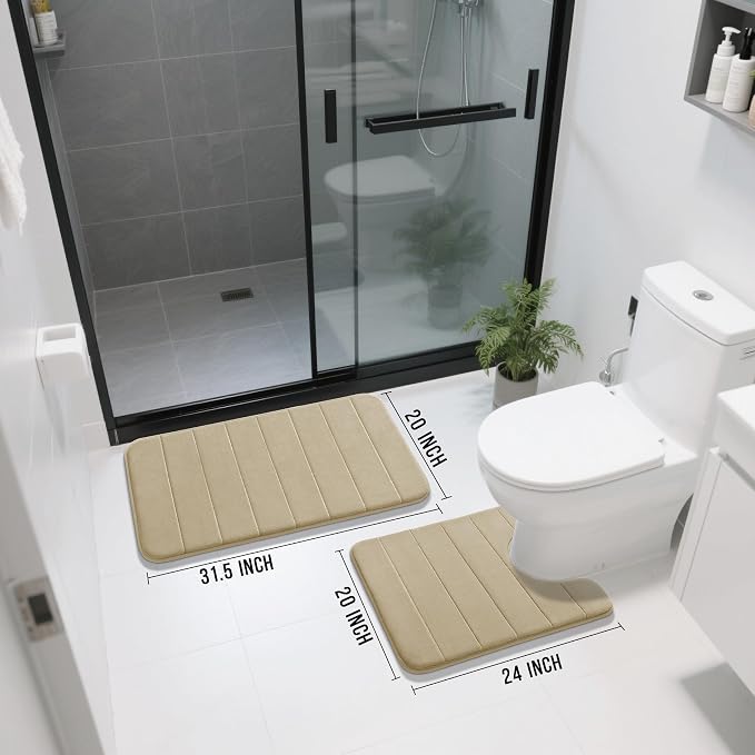 Yimobra Memory Foam Bath Mat Set 2 Piece - Image 2