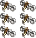 6 Pack Brushed Nickel Door Knobs Interior, Bath & Bed Privacy Door Knob by NCSENBuidlingHardware