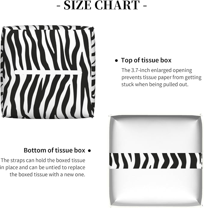 Zebra Stripes Tissue Box Cover Square - Image 5