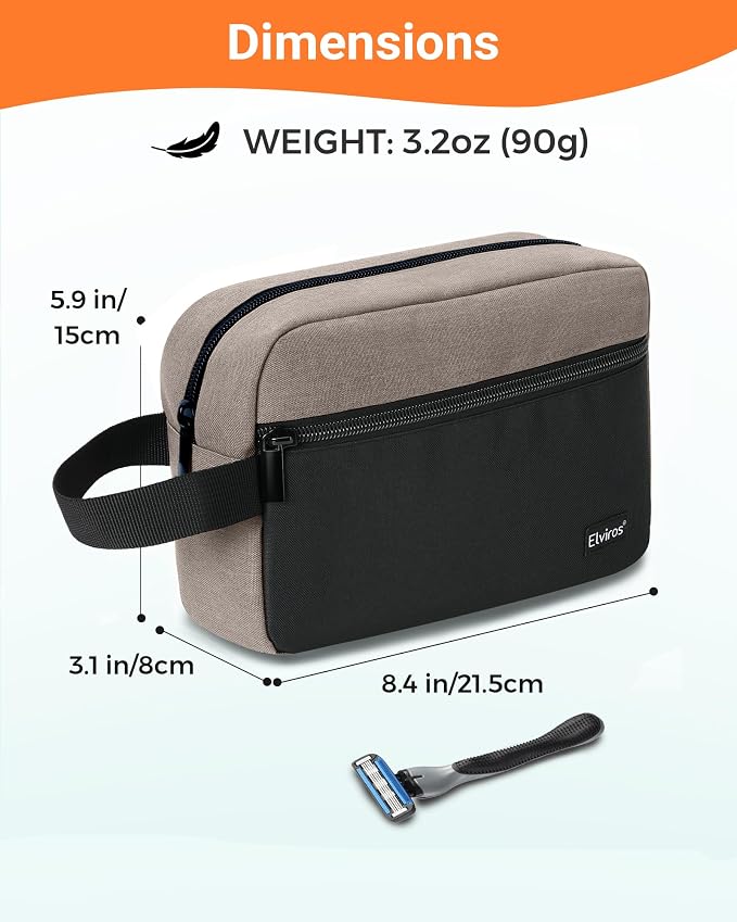 Elviros Travel Toiletry Bag for Men Hanging Toiletries Dopp Kit Small Bathroom - Image 2