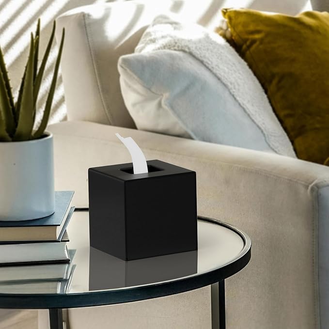 HIIMIEI Tissue Box Cover, Acrylic Tissue Holder Napkin Dispenser - Image 2