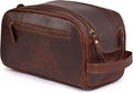 Premium Leather King Size Toiletry Travel Pouch – Handcrafted Dopp Kit by DHAMPOOH