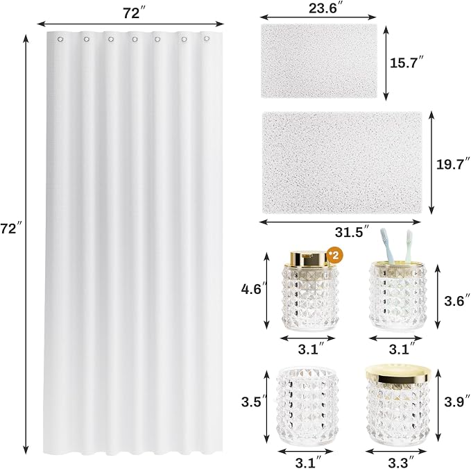 Bathroom Sets with Shower Curtain and Rugs and Accessories, Glass Bathroom - Image 6