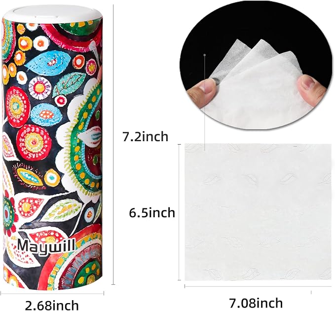 Car Tissues Holder with Facial Tissue, Travel Tissues Cylinder, Cup Holder - Image 4