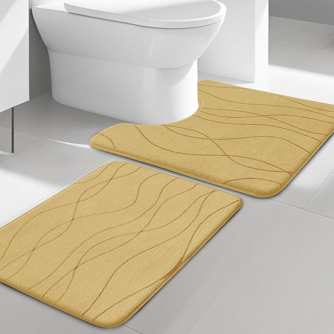 YIHOUSE Memory Foam Bathroom Rug Sets 2 Piece, Ultra Absorbent Bath Mat by YIHOUSE