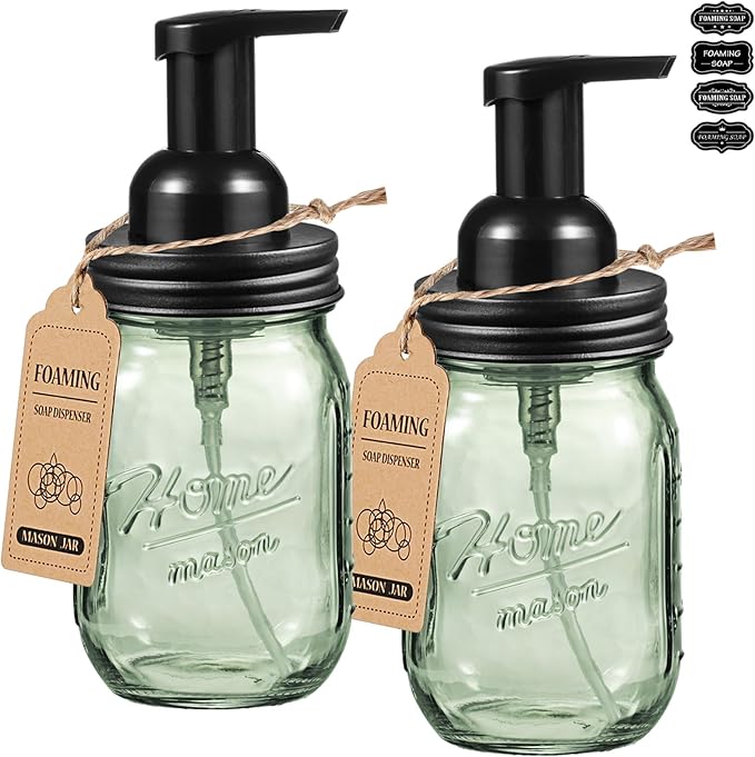 SheeChung 16 Oz Mason Jar Foaming Soap Dispenser, Stainless Steel Lid, BPA Free by SheeChung
