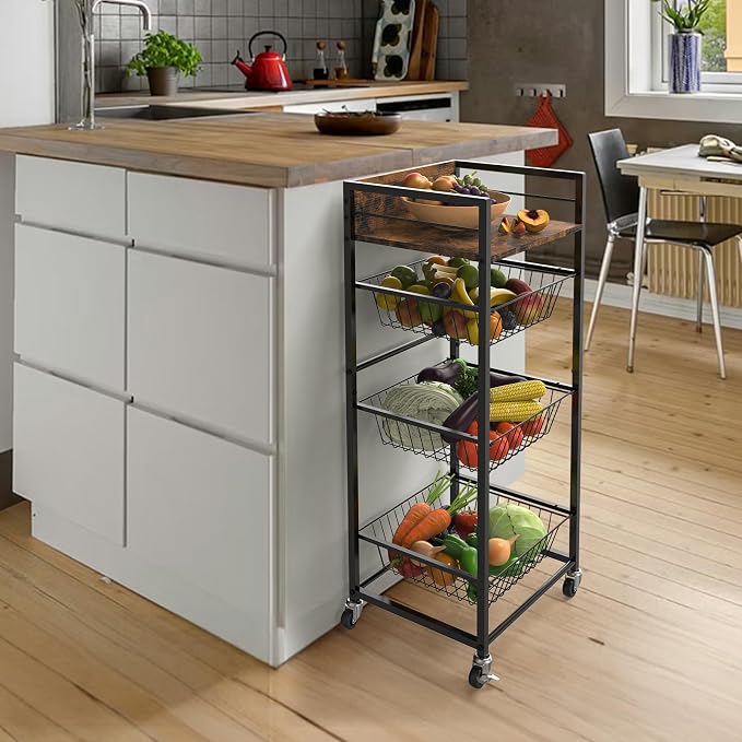Sunexinlo 4-Tier Kitchen Rolling Cart - Image 5