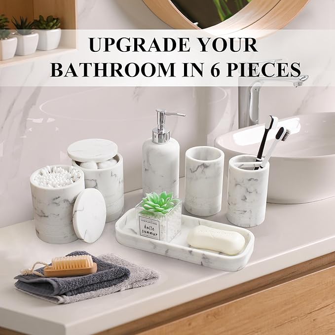 6-Piece Bathroom Accessories Set, Organizer Set - Image 4