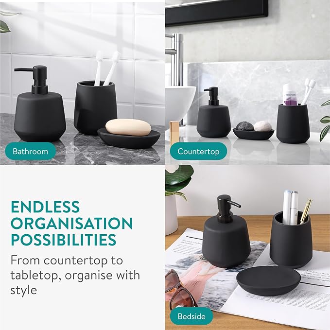 Navaris Ceramic Bathroom Sink Accessories Set - Image 5
