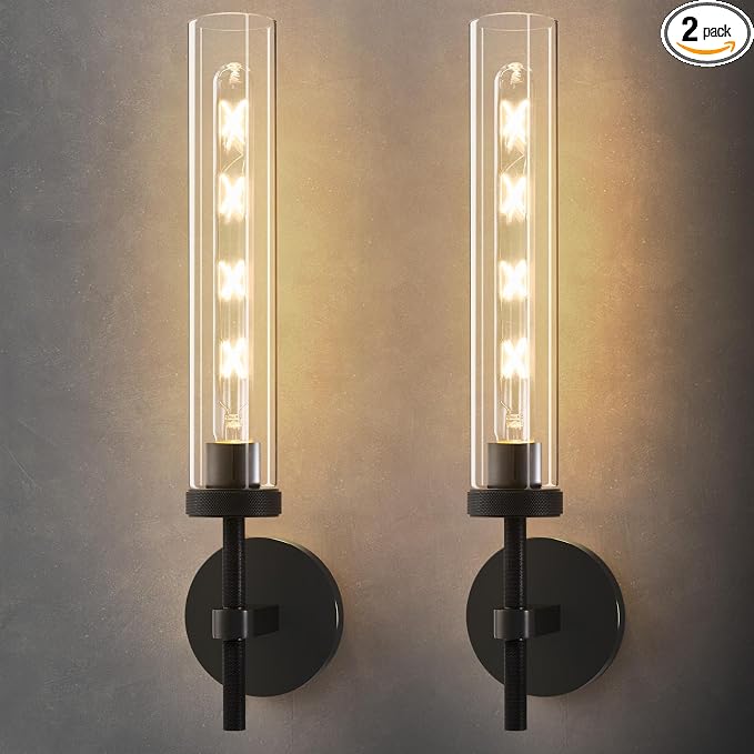 Brass Knurled Tube Wall Sconce by BlesULuk