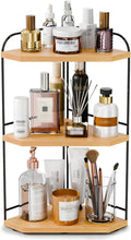 Corner Bathroom Counter Organizer, 3-Tier Wood Countertop Organizer by Unknown