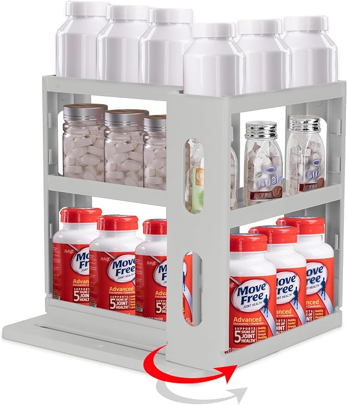 Medicine Organizer 2 Three-Decker Shelves Cabinet Storage Rack Organizer by Dutiplus