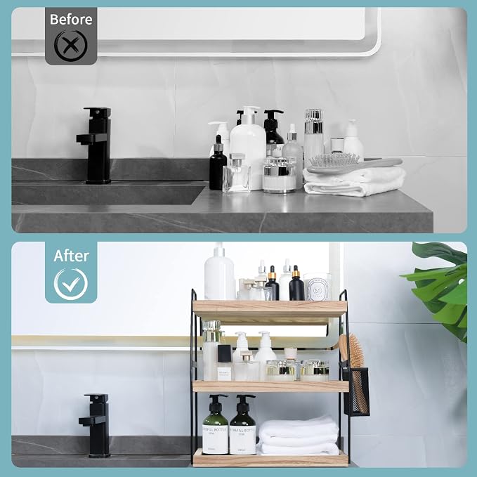 Bathroom Organizer Countertop, 3-Tier Standing Counter Shelf - Image 7