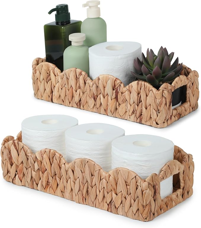 YANGQIHOME Toilet Paper Basket, Water Hyacinth Toilet Tank Basket by YANGQIHOME