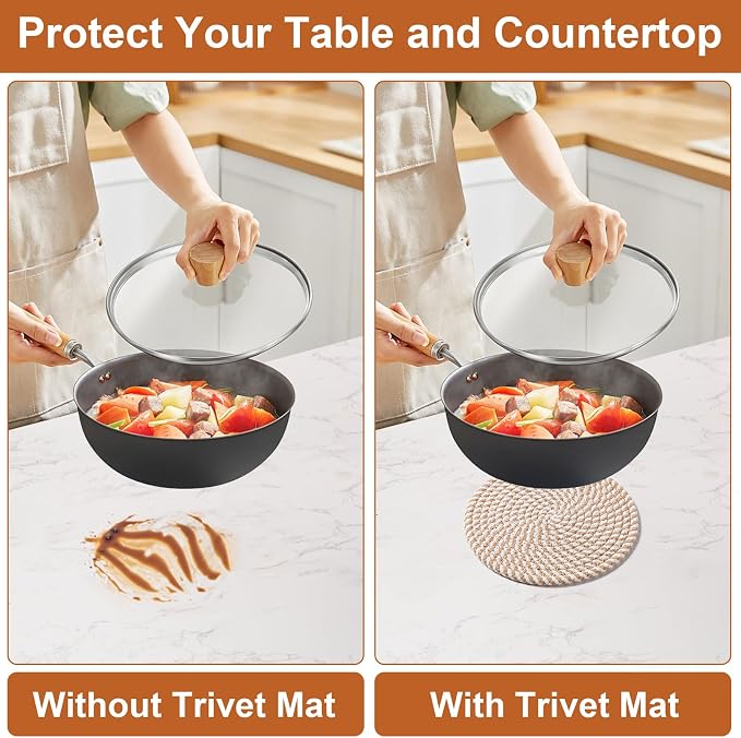 7 Inch Trivets for Hot Dishes, Pots and Pans, 5 Heat Resistant Pot Holders for - Image 6