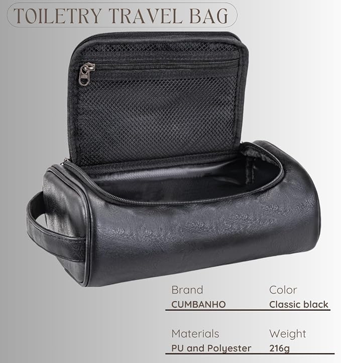Mens Toiletry Bag, Compact Dopp Kit - Image 4