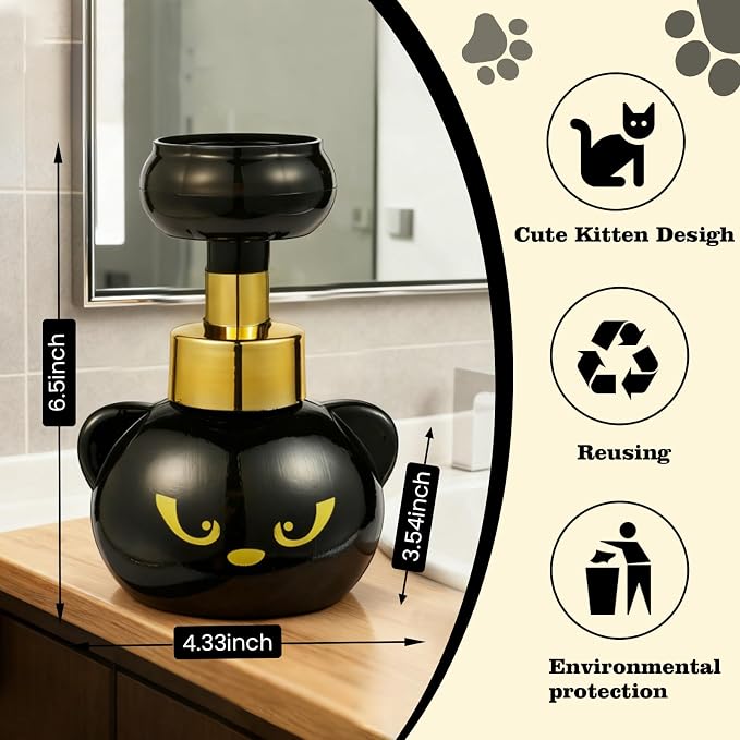 Cute Cat Paw Foam Soap Dispenser, Refillable Eco-Friendly Hand Soap Dispenser - Image 5