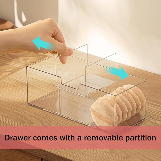 MORNITE Medicine Cabinet Drawer Organizer Set, 2-Tier Stackable Storage Drawers - Image 5
