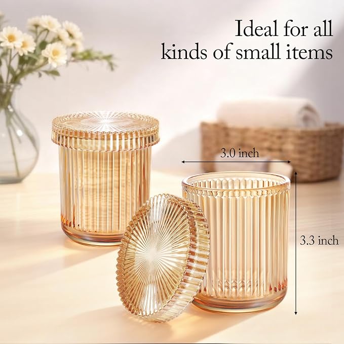 SheeChung Amber Glass Apothecary Jars 2-Pack - Image 4