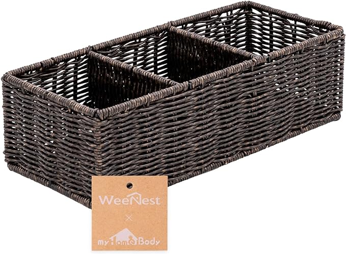 myHomeBody Wicker Basket With 3 Compartments, by myHomeBody