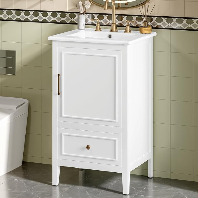 Bellemave 20 Inch Vanity with Sink, Free Standing Bathroom Vanity Cabinet with - Image 3