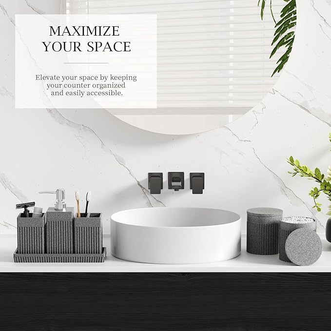 6-Piece Bathroom Set Grey - Image 6
