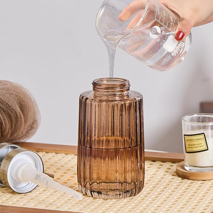 Easy Tang Glass Foaming Brown Soap Dispenser - Image 5