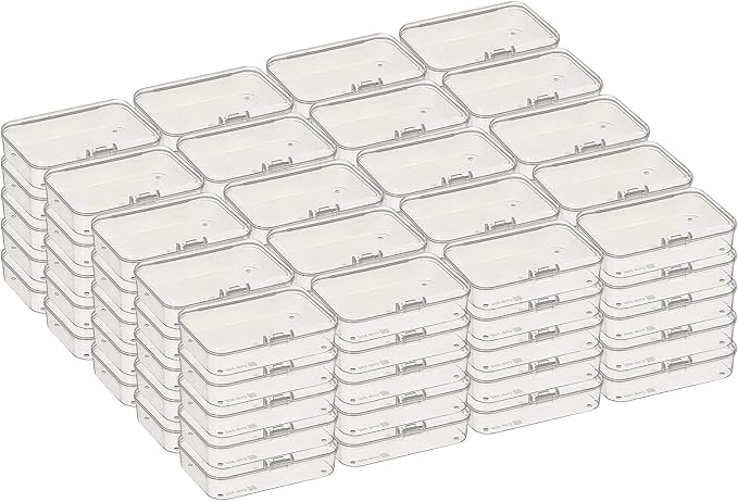 100 Pack Rectangular Clear Plastic Storage Containers Box by Thintinick