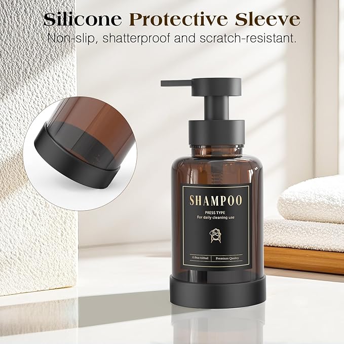 Luxspire Foaming Soap Dispenser, Glass Foam Pump Soap Dispenser, Non-Slip - Image 5