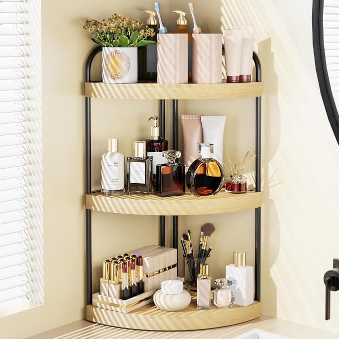 Abiglifty Corner Bathroom Counter Organizer, No Drill 3-Tier Corner Shelf - Image 2