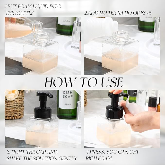 Domensi 24 Pcs Foam Pump Bottle Foaming Soap Dispenser Empty Travel Foaming - Image 6