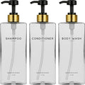 Clear Shampoo and Conditioner Dispenser Set by Brighter Barns by BrighterBarns