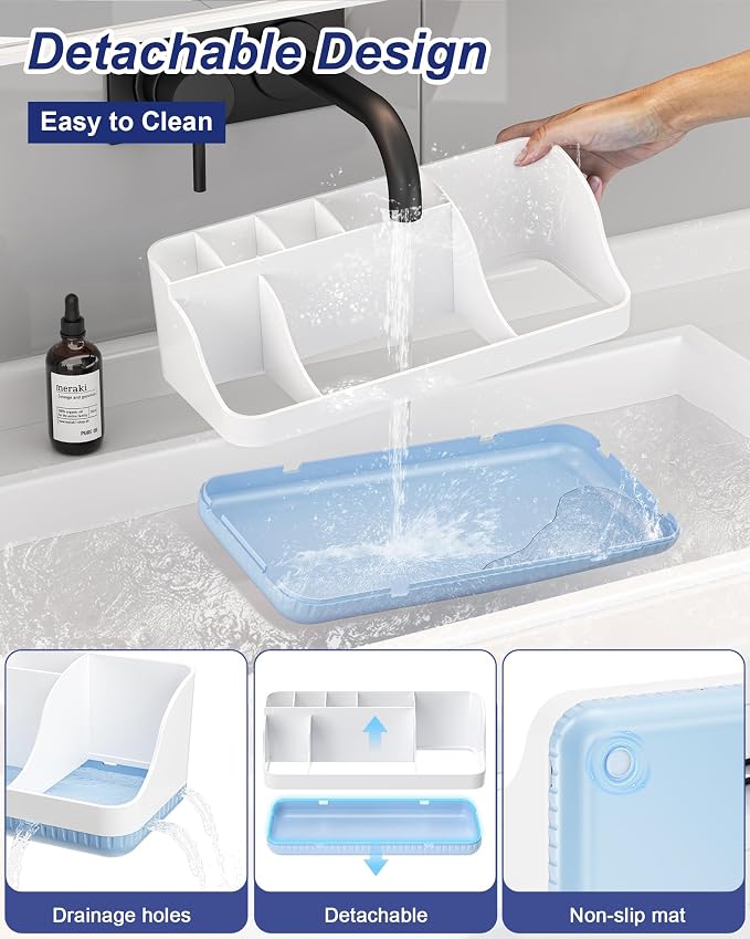 Bathroom Counter Organizer and Storage, 7 Slots Detachable Toothbrush Holders - Image 3