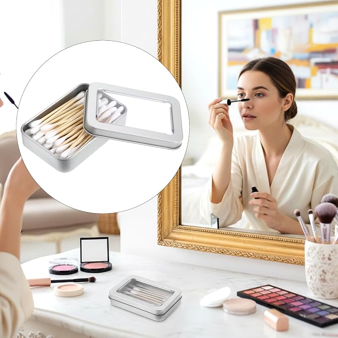 2PCS Metal Cotton Swab Holder, Portable Small Floss Pick Holder, Reusable Empty - Image 7