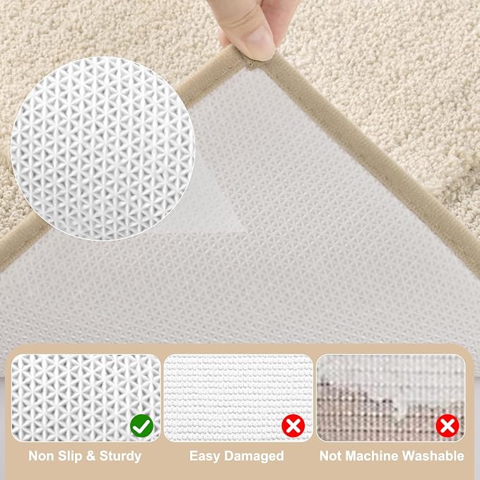 SHACOS Soft Fluffy Bathroom Rugs Set of 3 Pieces Bath Mats - Image 5