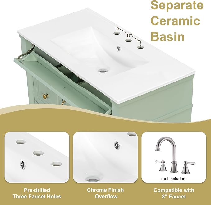 Harper & Bright Designs 36" Bathroom Vanity - Image 6