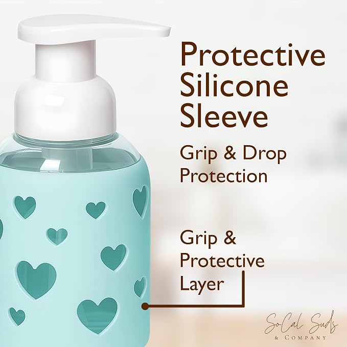 SoCal Suds & Company Foaming Hand Soap Dispenser Glass, Liquid Soap Pump - Image 4