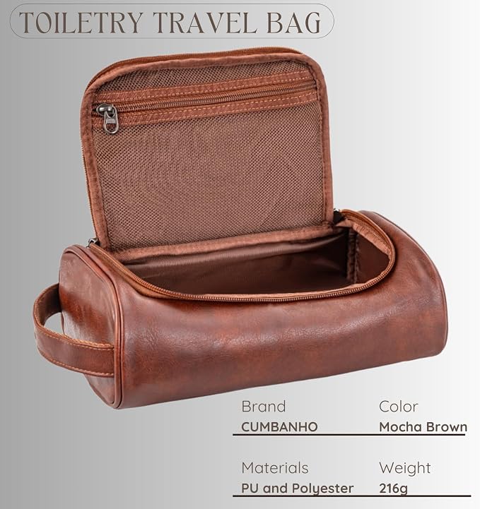 Mens Toiletry Bag, Compact Dopp Kit - Image 4