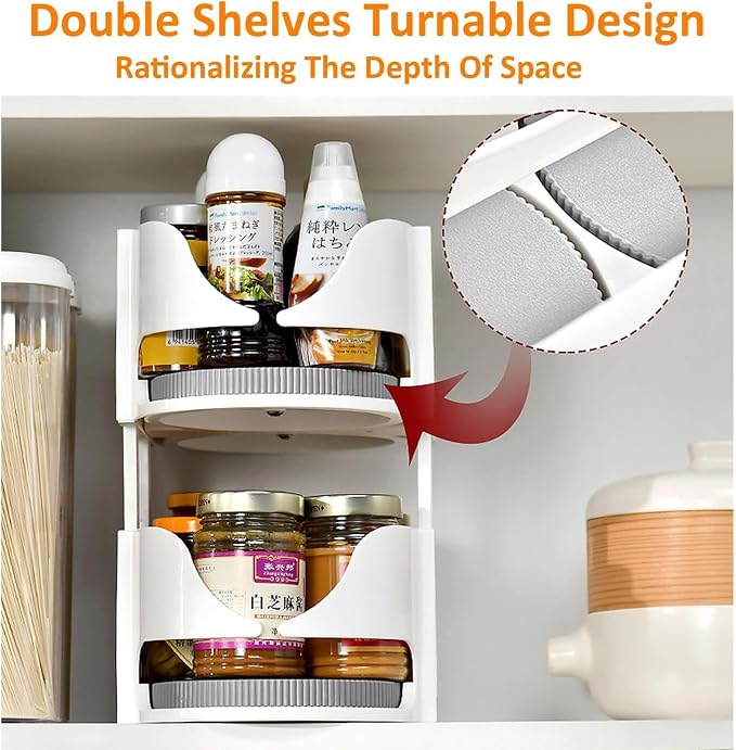 Refrigerator Lazy Susan Turntable, 360°Rotate Fridge Turntable Organizer - Image 4