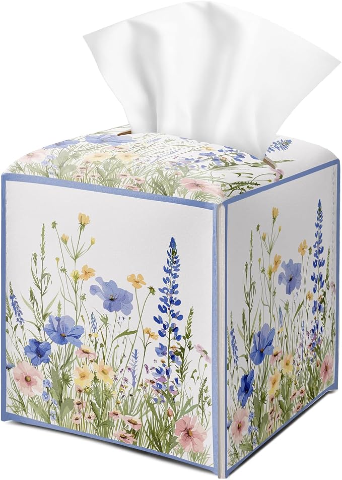 Wildflowers Tissue Box Cover Square by DOIUCRO