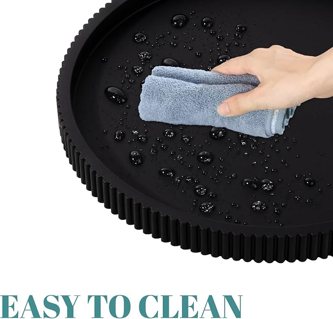 Silicone Bathroom Tray Round Kitchen Counter Organizer Decorative Vanity - Image 4