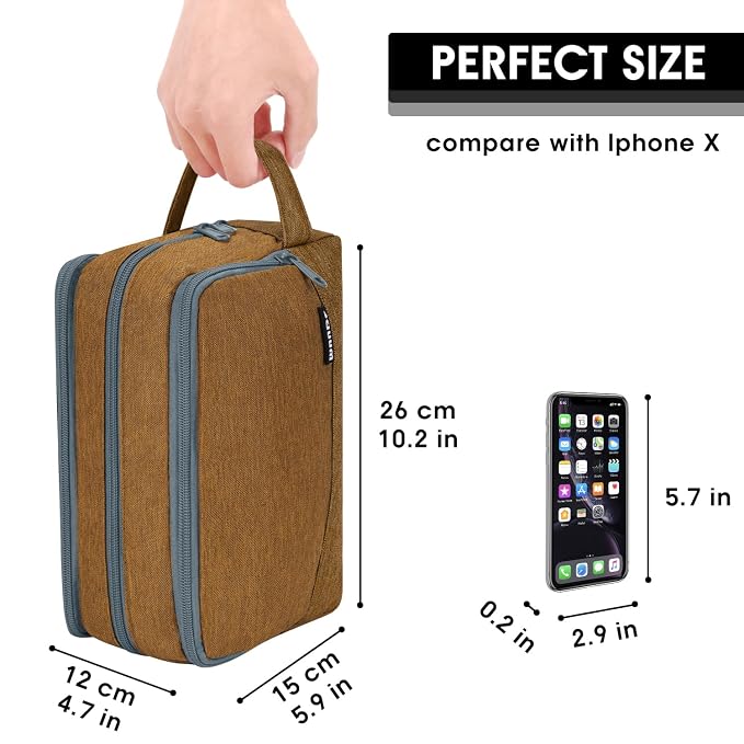 Toiletry Bag for Men Hanging Dopp Kit Water Resistant Shaving Bag Small - Image 2