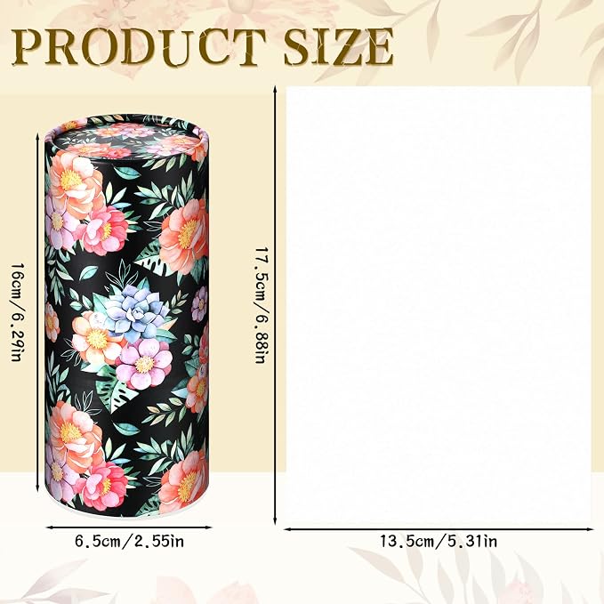 Tanlade 4 Pack Car Tissue Holder Tissues Cylinder Facial Tissue Floral Cylinder - Image 2