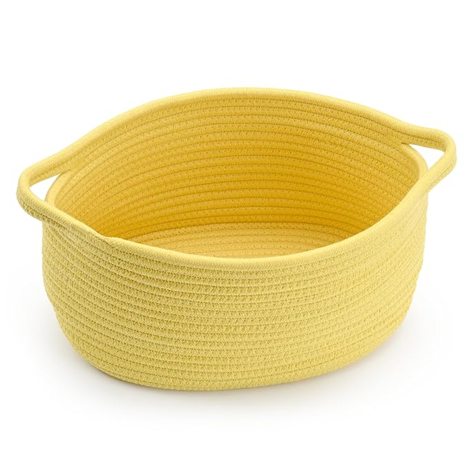 Yellow Woven Storage Basket by Unknown
