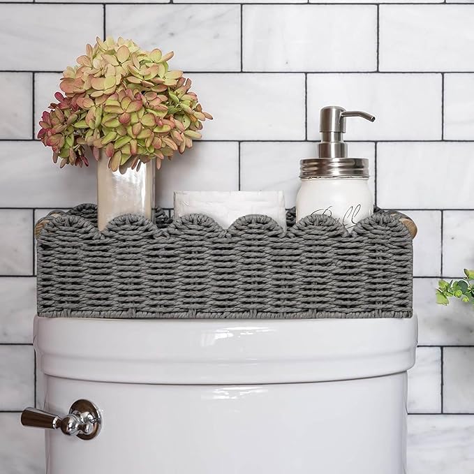 CubesLand Bathroom Basket Organizer, Toilet Tank Paper Storage Baskets 2-Pack - Image 8
