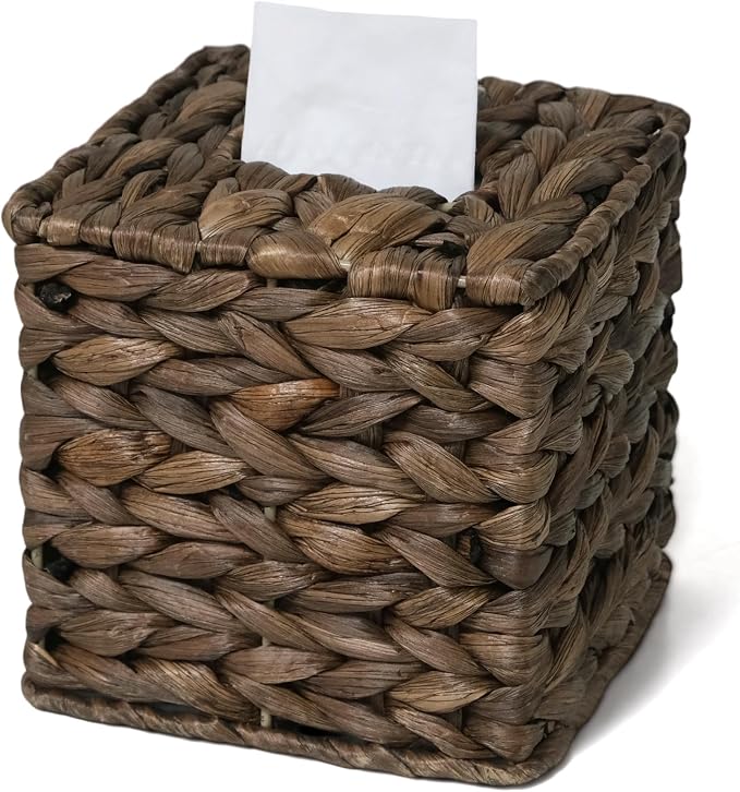 Tissue Box Cover, Square Wicker Tissue Box Holder Facial Tissues Boxes by S310