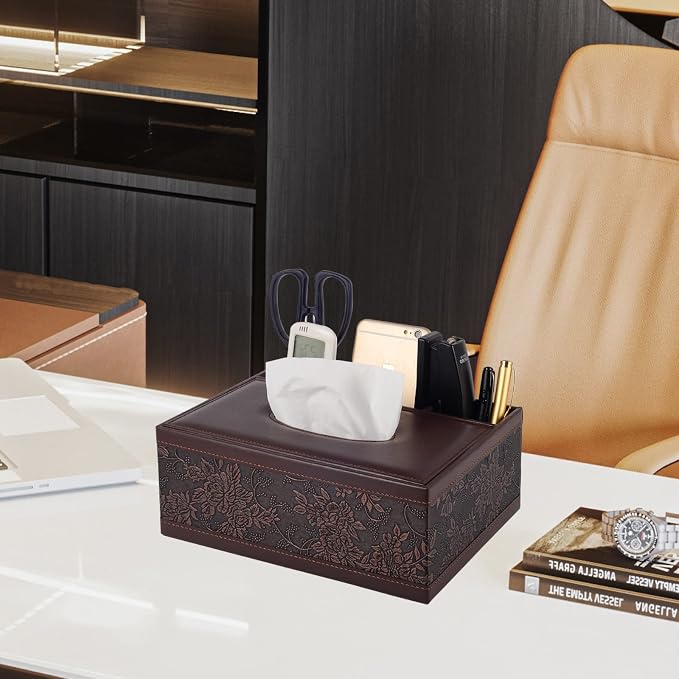 Multifunction PU Leather Tissue Box Holder/Cover Rectangular Upgrade Large Size - Image 6