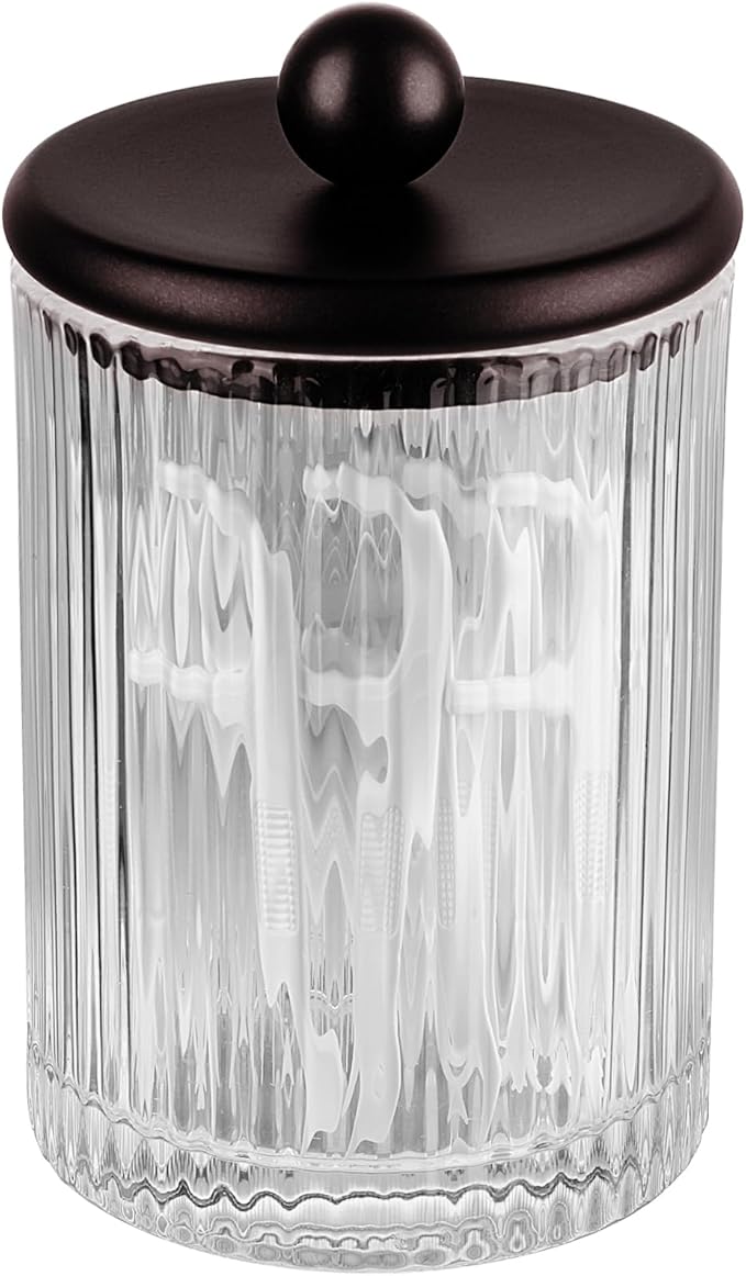 SheeChung 1-Pack Bronze Ribbed Glass Qtip Holder by SheeChung
