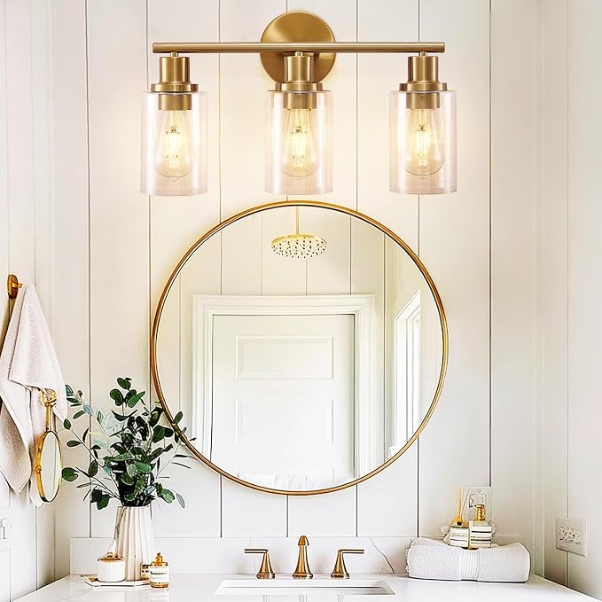 DLLT 3-Light Bathroom Light Fixtures: Gold Modern Vanity Wall Lights - Image 8